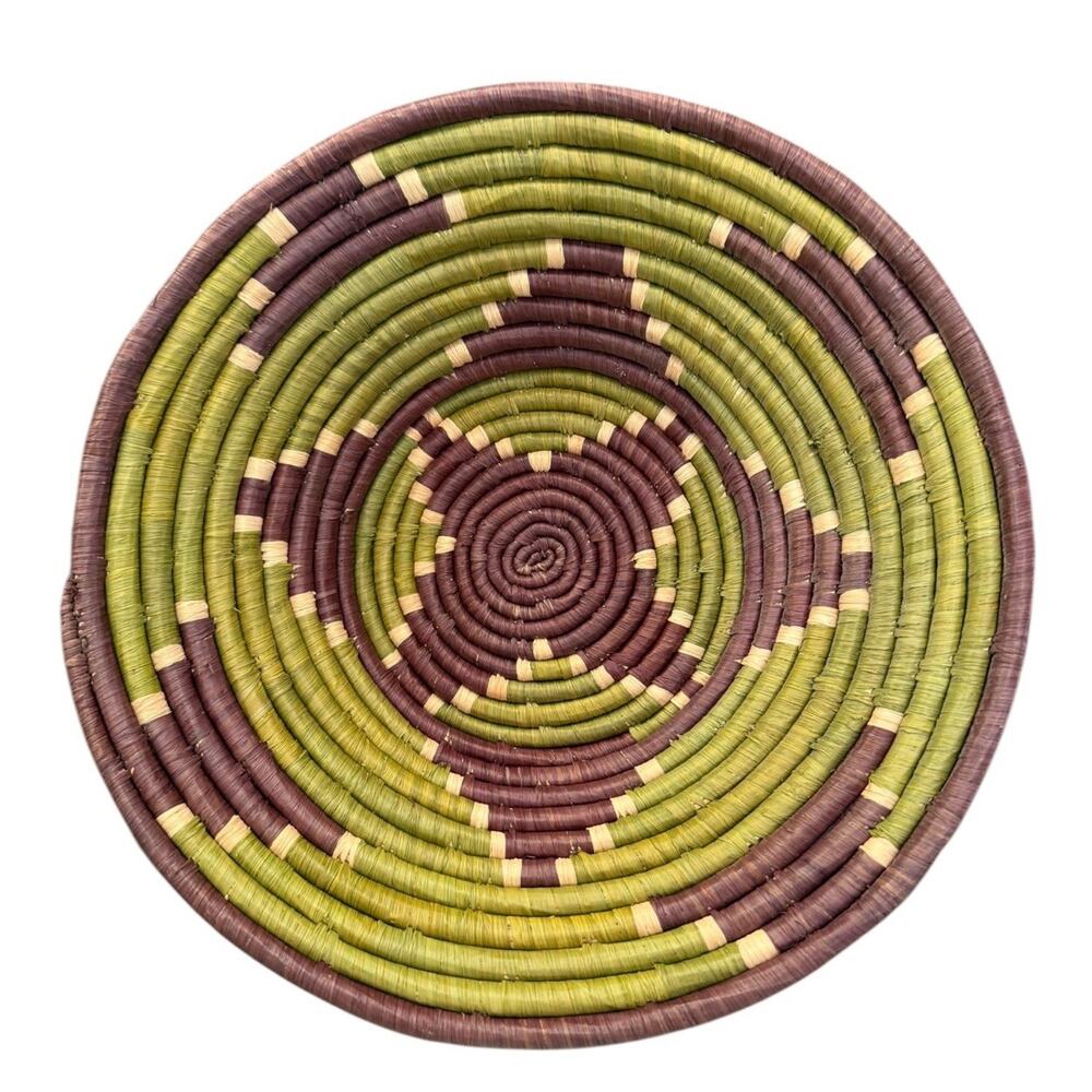 Bukedo Raffia Uganda handwoven Coil Basket Bowl, African Art Decor Natural Fiber